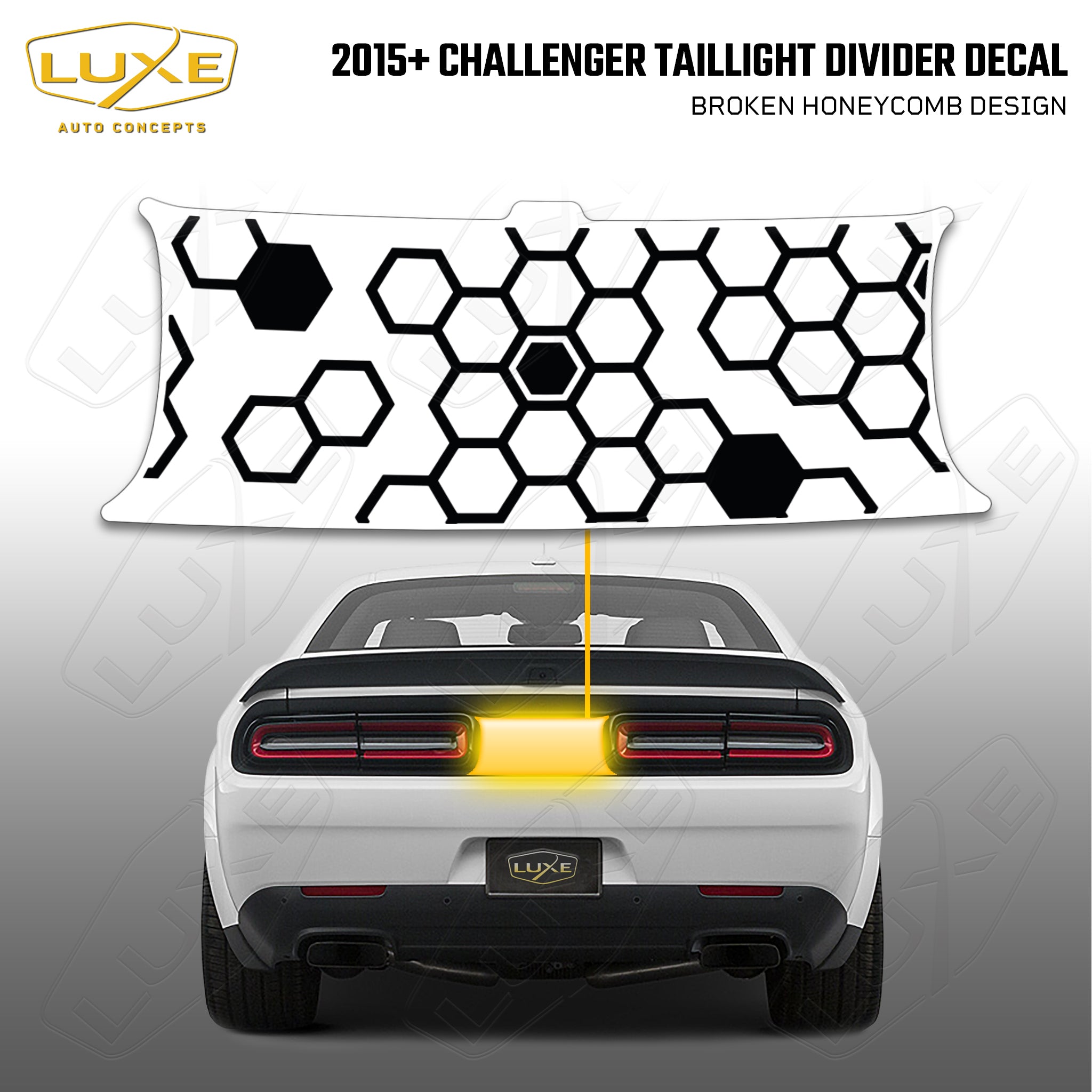 DODGE HELLCAT LARGE WRAP PREMIUM VINYL WHITE REFLECTIVE DECAL