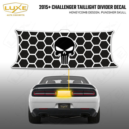 2015+ Challenger Taillight Center Divider Decal - Honeycomb Design, Punisher Skull Kit