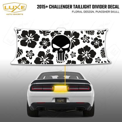 2015+ Challenger Taillight Center Divider Decal - Floral Design, Punisher Skull Kit