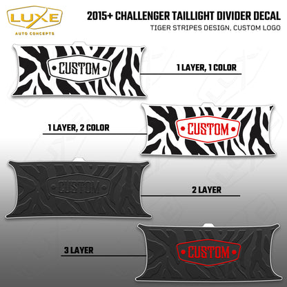 2015+ Challenger Taillight Center Divider Decal - Tiger Stripes Design, Custom Logo