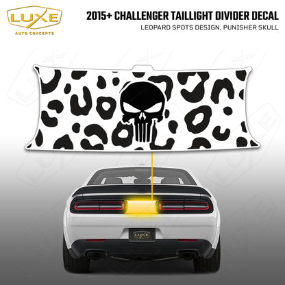 2015+ Challenger Taillight Center Divider Decal - Leopard Spots Design, Punisher Skull Kit