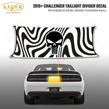 2015+ Challenger Taillight Center Divider Decal - Psychedelic Swirl Design, Punisher Skull Kit