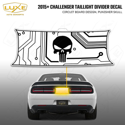 2015+ Challenger Taillight Center Divider Decal - Circuit Board Design, Punisher Skull Kit