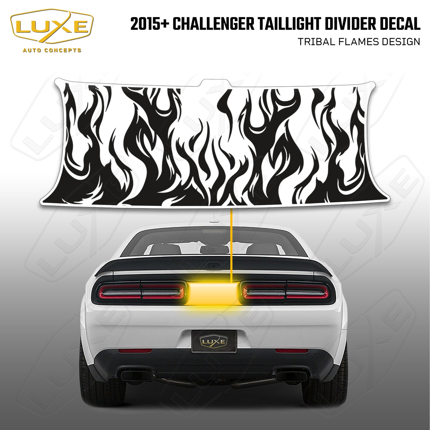 2015+ Challenger Taillight Center Divider Decal - Wicked Flames Design