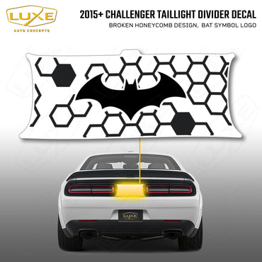 2015+ Challenger Taillight Center Divider Decal - Broken Honeycomb Design, Bat Symbol Kit