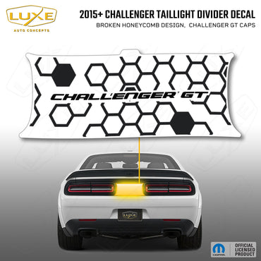 2015+ Challenger Taillight Center Divider Decal - Broken Honeycomb Design, Challenger GT Caps Kit