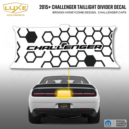 2015+ Challenger Taillight Center Divider Decal - Broken Honeycomb Design, Challenger Caps Kit