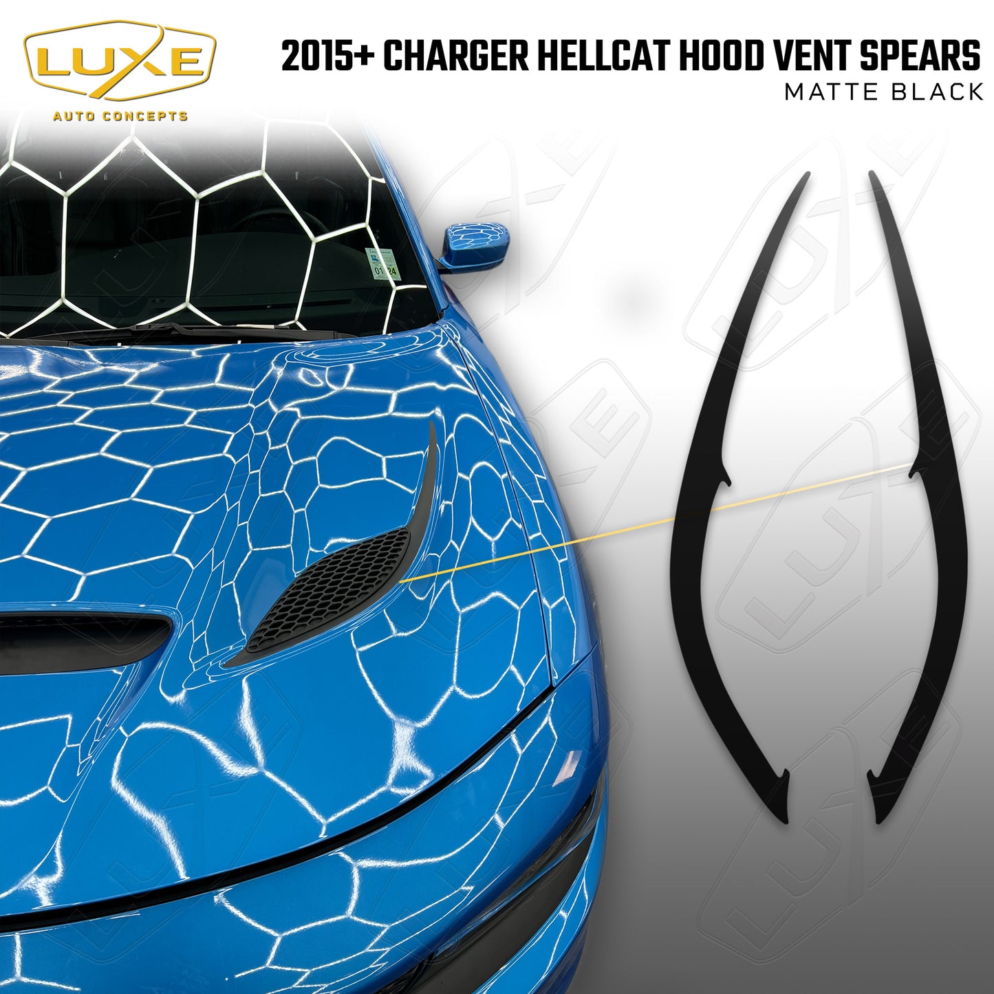 2015+ Charger Hellcat Hood Vent Spear Decals