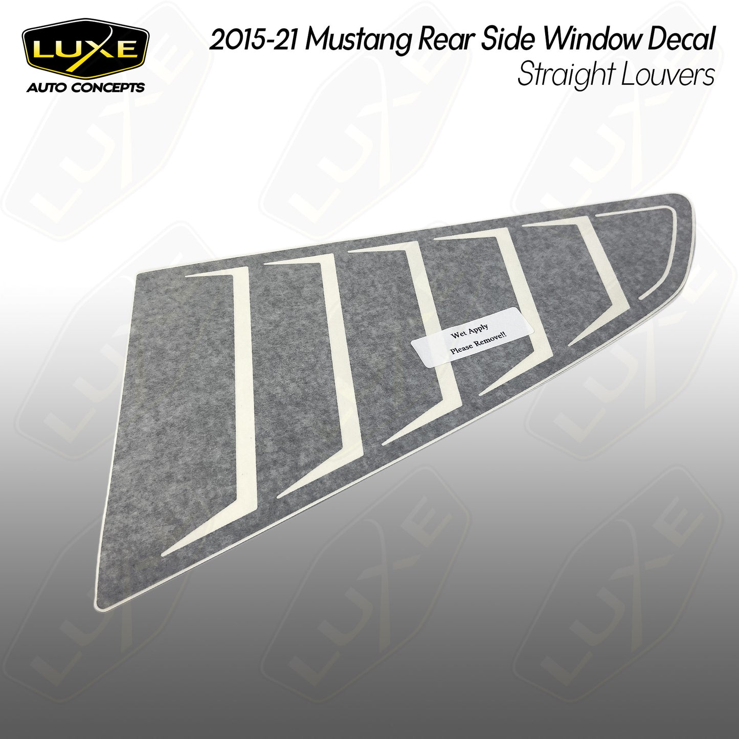 2015+ Mustang Rear Window Decal - Straight Louvers