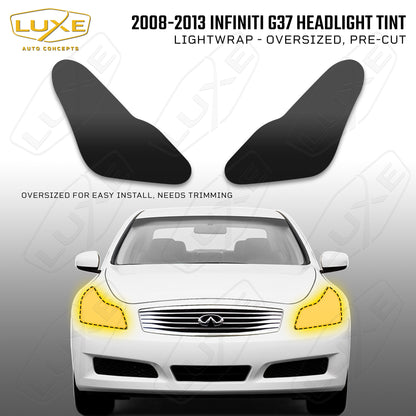 2008-13 Infiniti G37 Coupe Headlight Oversized Tint Overlays