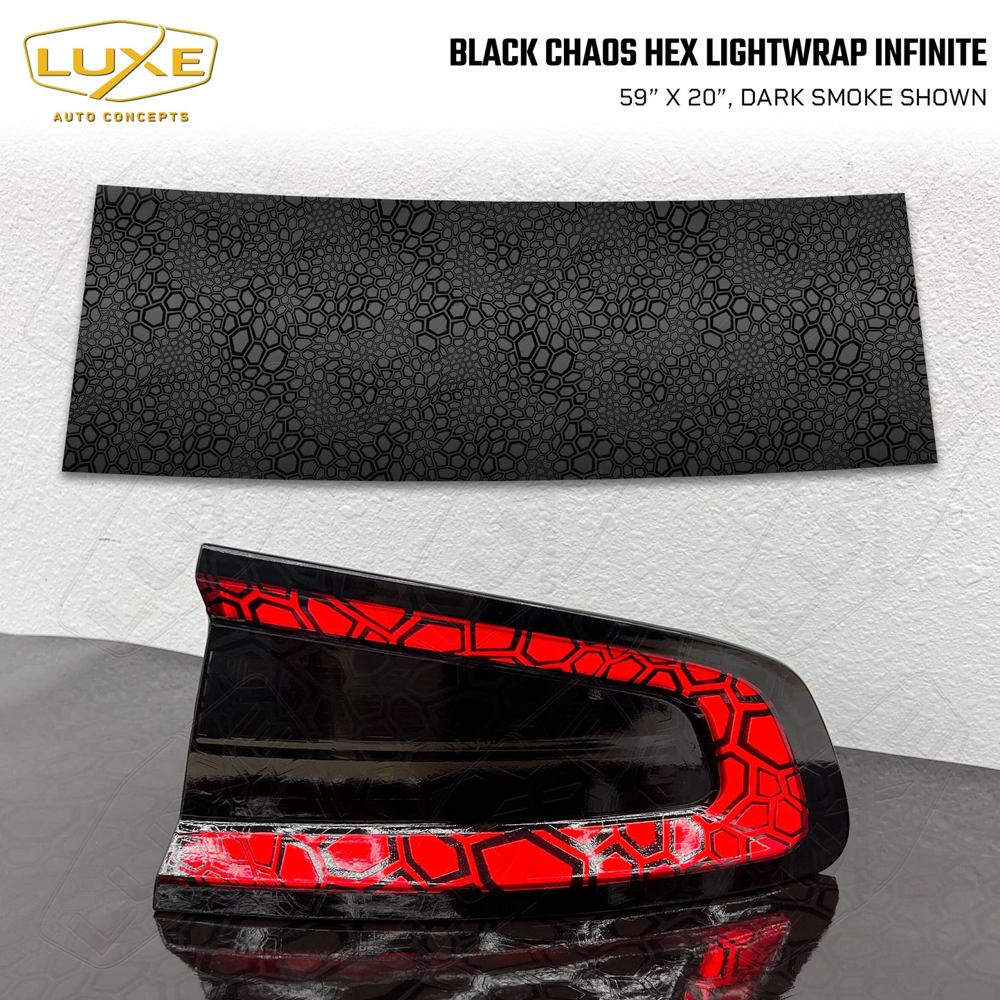 Black Chaos Hex Taillight Tint - LightWrap Infinite Print