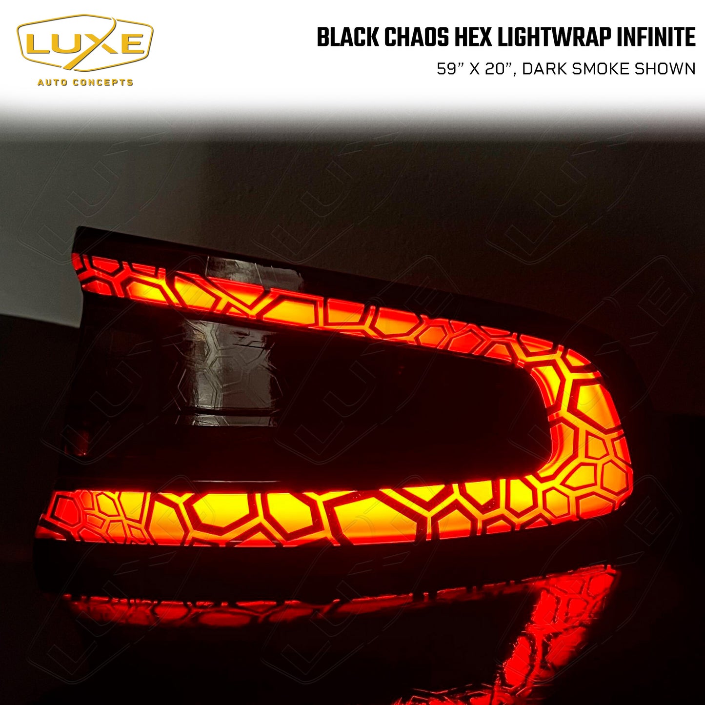 Black Chaos Hex Taillight Tint - LightWrap Infinite Print