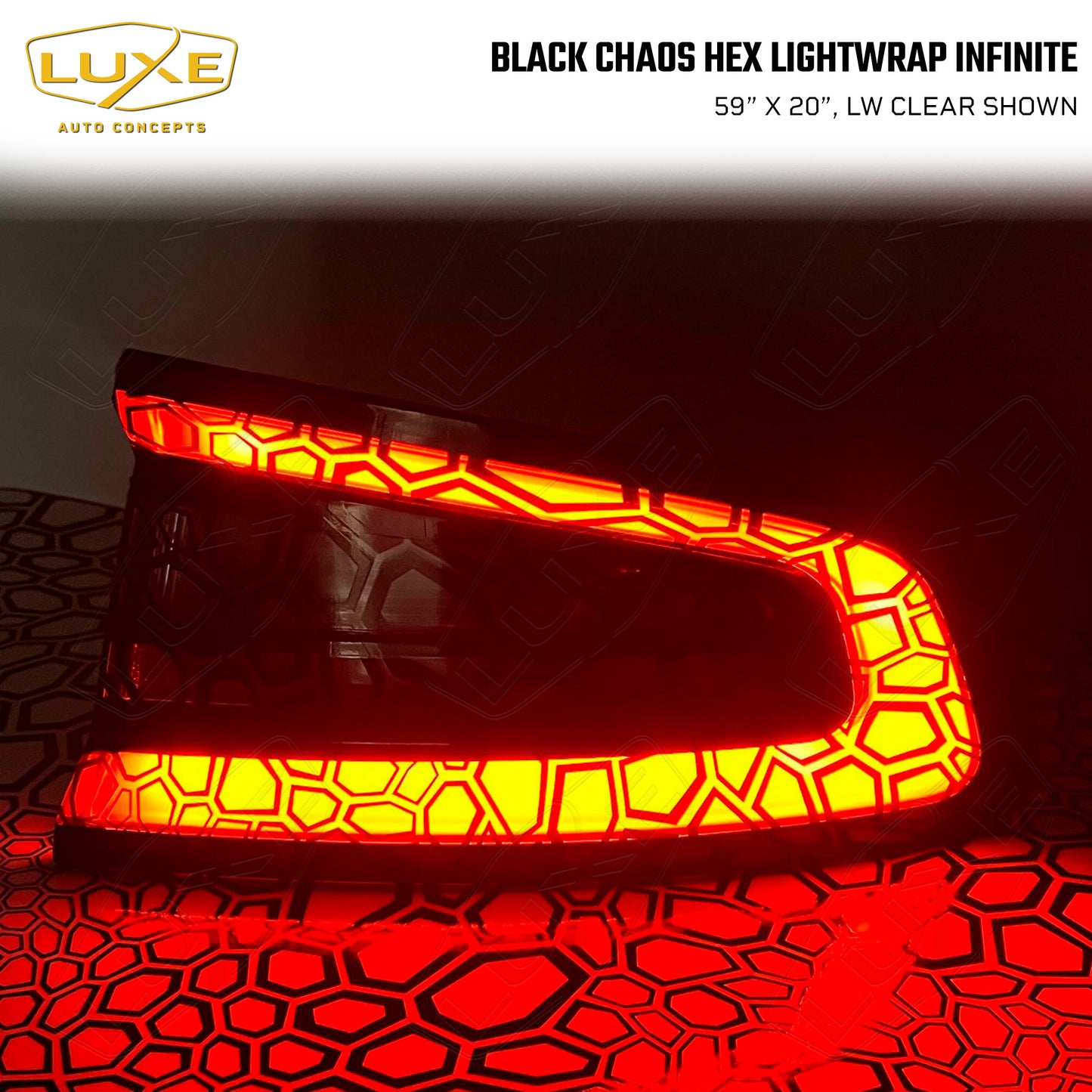 Black Chaos Hex Taillight Tint - LightWrap Infinite Print