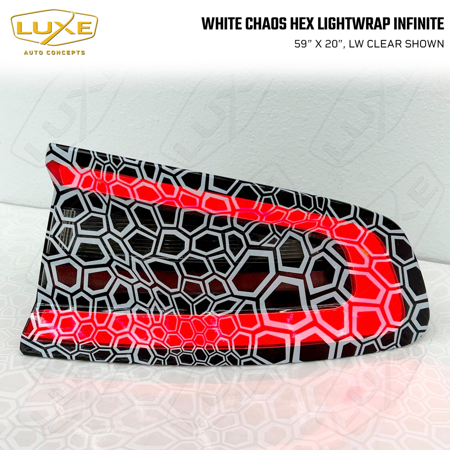 White Chaos Hex Taillight Tint - LightWrap Infinite Print