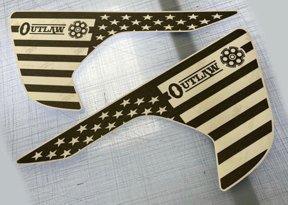 2018+ Wrangler, 2020+ Gladiator Fender Decal - Outlaw Truck USA Flag Cutout - Luxe Auto Concepts