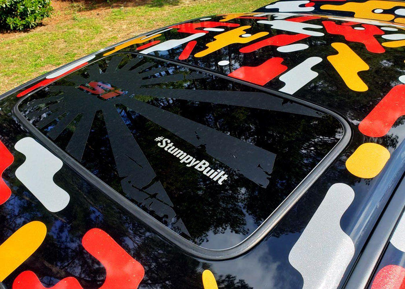 Honda Civic Sunroof Decal - Distressed Rising 'H' - Luxe Auto Concepts