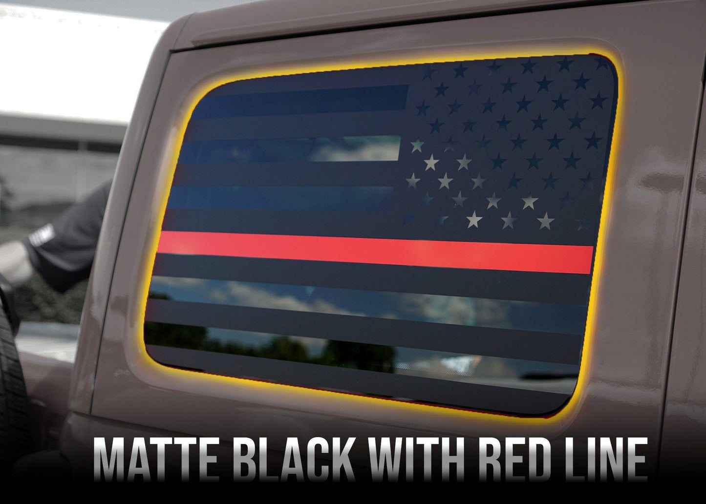 2018+ Jeep Wrangler Rear Side Window Flag Decal - Luxe Auto Concepts