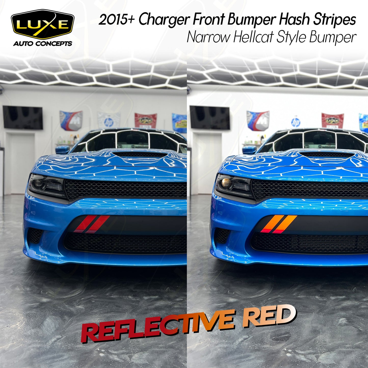 2015+ Charger Front Bumper Hash Stripes