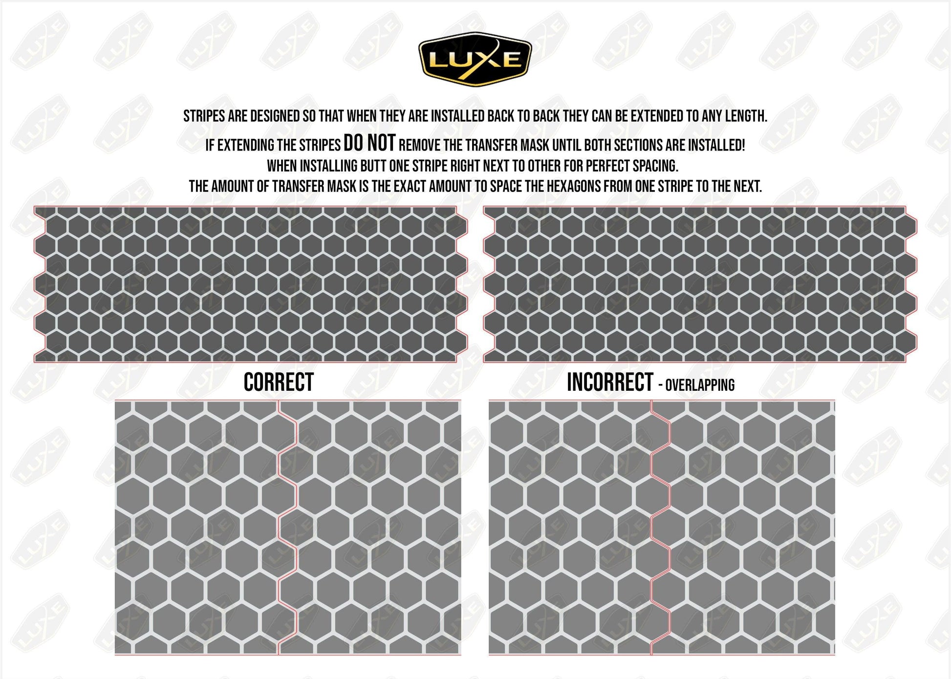 Individual Stripe Section - 20" Honeycomb - Luxe Auto Concepts