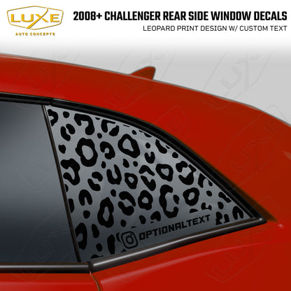 2008+ Challenger Rear Quarter Window Cut Vinyl Decals - Leopard Spots Design