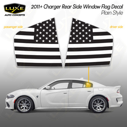 2011+ Charger Rear Side Window Decal - Plain Flag