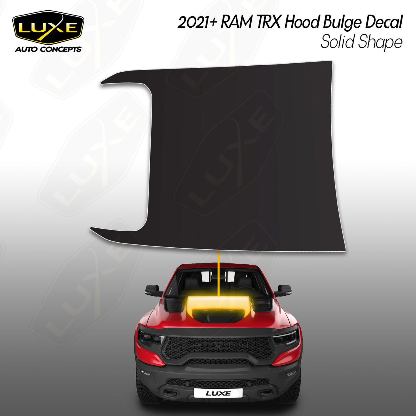 RAM TRX Hood Bulge Decal - Solid