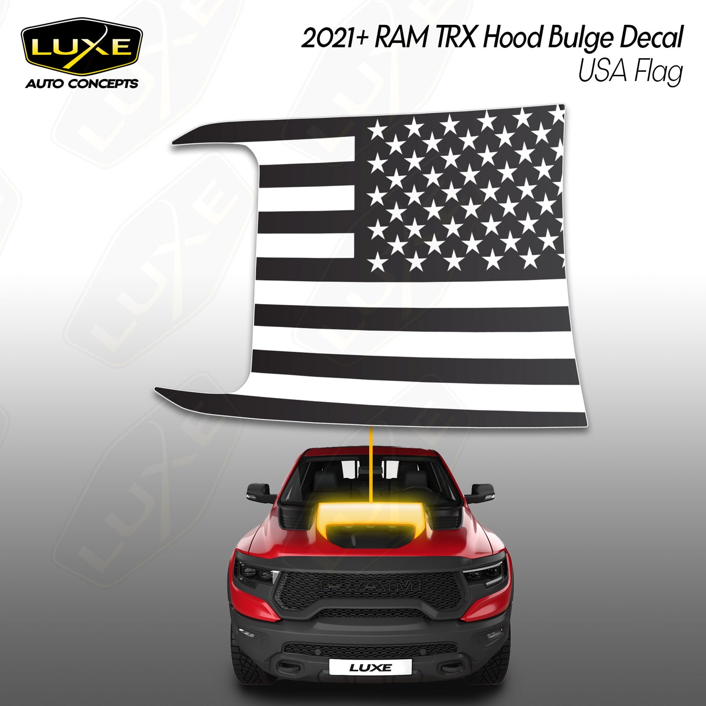 Calcomanía panorámica para techo corredizo con bandera de Estados Unidos para Dodge Ram