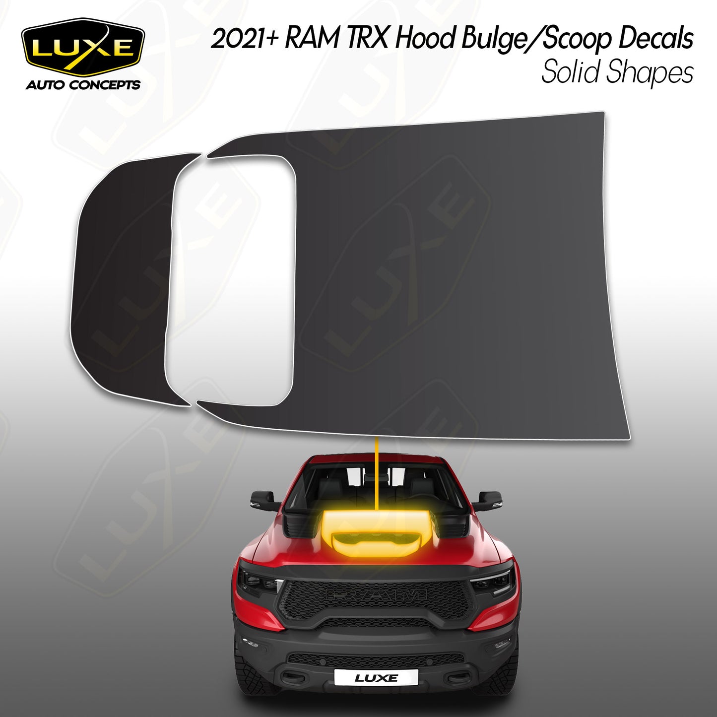 RAM TRX Hood Bulge/Scoop Decals Kit - Solid Shapes