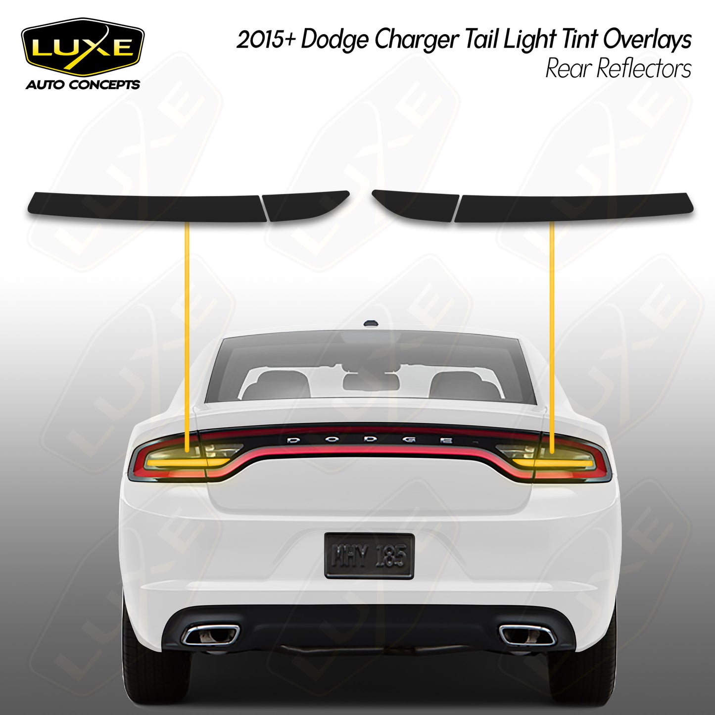 2015+ Charger Tail Light Tint - Rear Reflector Overlays