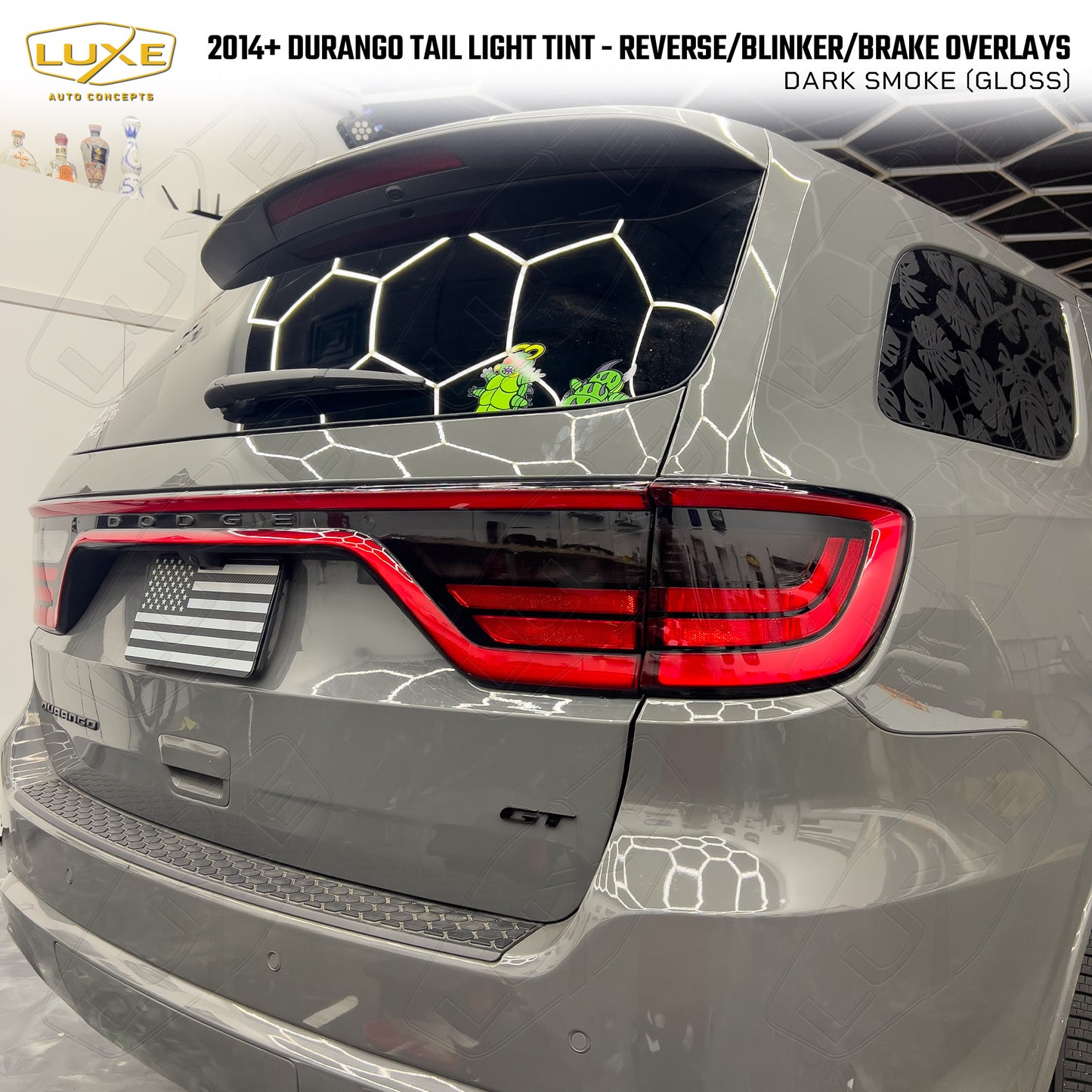 2014+ Durango Tail Light Tint Overlays - Reverse/Blinker/Brake Light